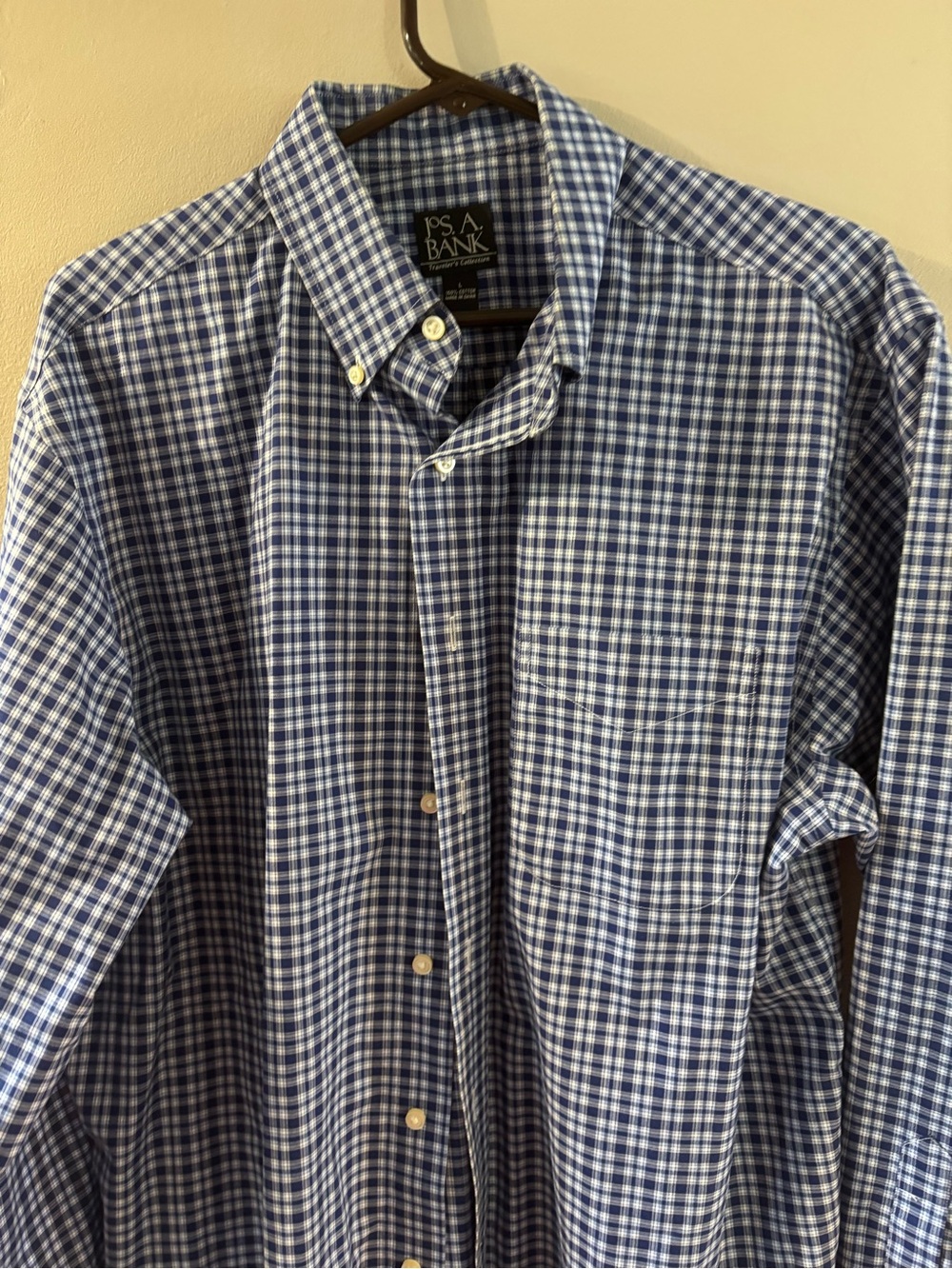 Jos. A. Bank Blue and White Check Button-Down Shirt
